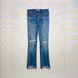 Madewell Cali Demi Boot Destructed Hem Jean